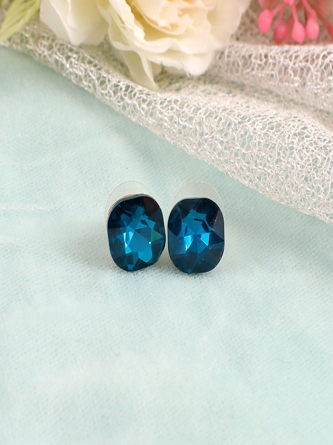 

UNIVERSITY TRENDZ Gold-Plated Crystals Classic Studs Earrings