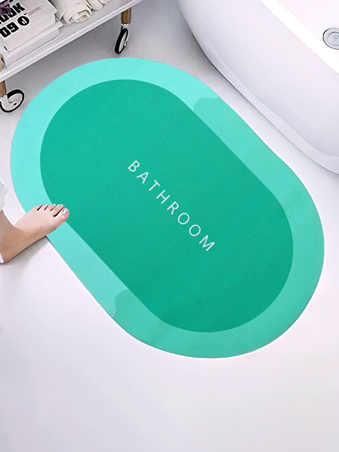 

Cortina 2 Pcs Sea Green & Black Non Slip Rubber Bathroom Mats
