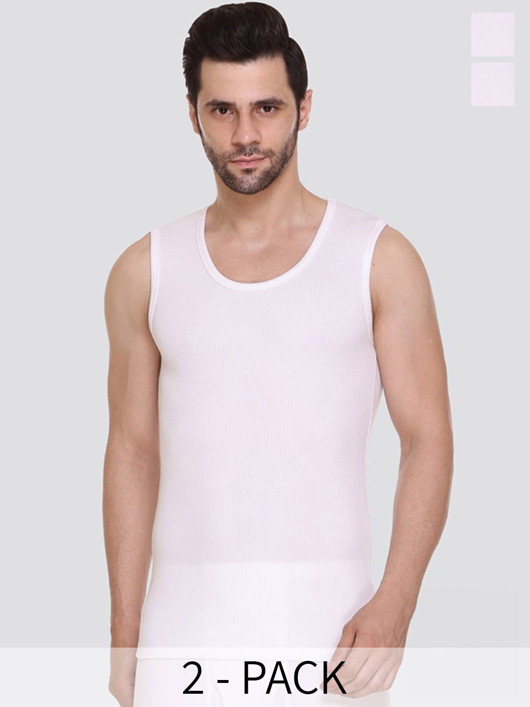 

Aerowarm Pack Of 2 Ribbed Thermal Tops, White
