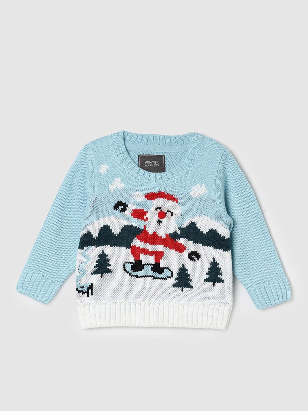 

max Infant Boys Graphic Printed Acrylic Pullover, Blue