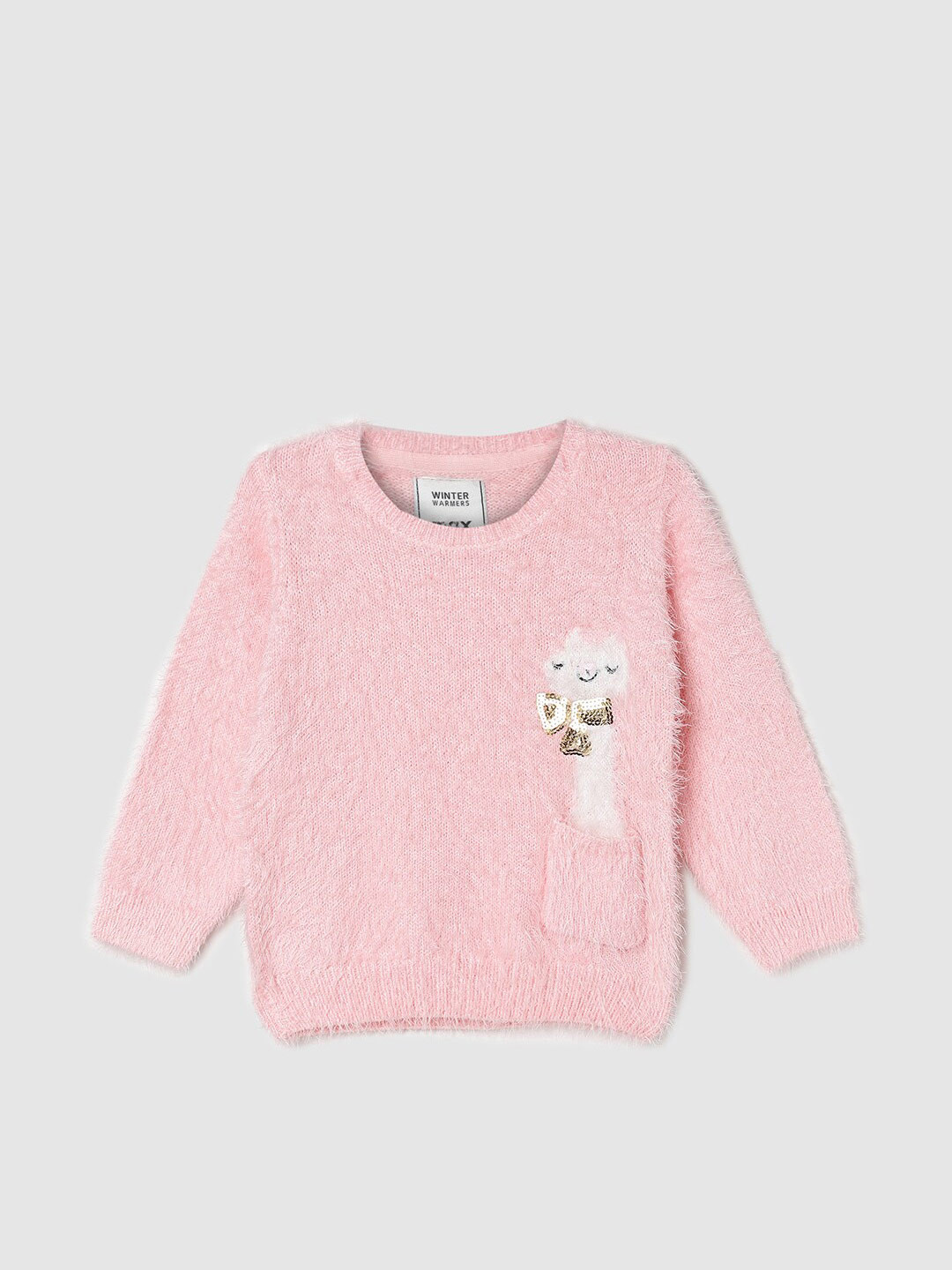 

max Girls Embellished Acrylic Pullover, Pink