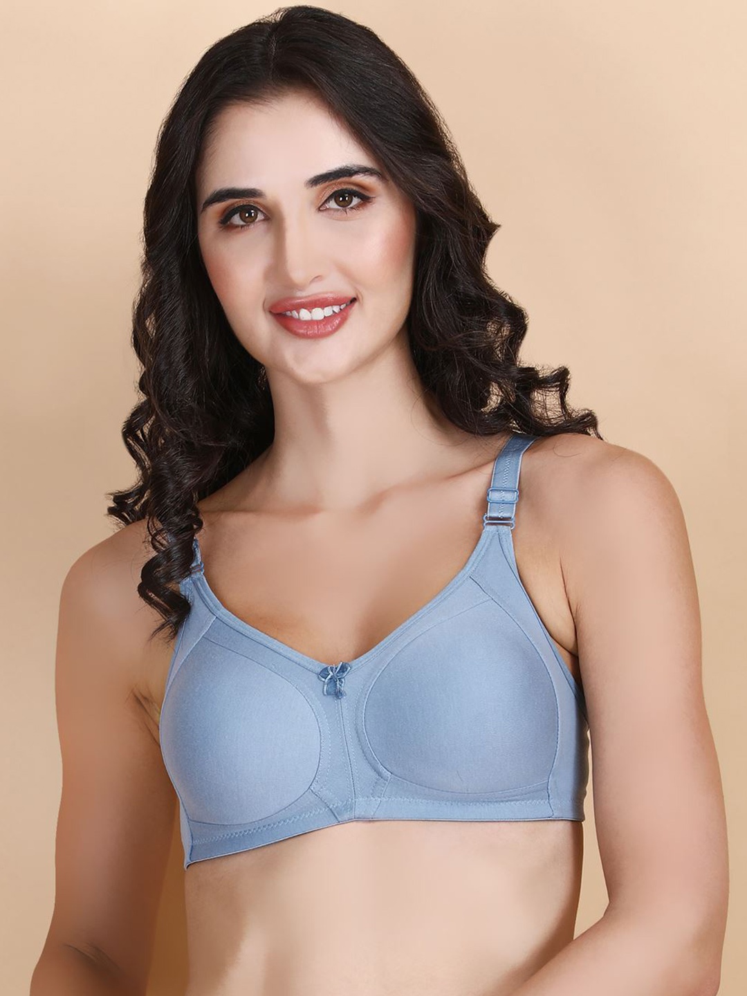 

Hill Islands Non Padded Full Coverage All Day Comfort Anti-Odour Cotton Everyday Bra, Blue