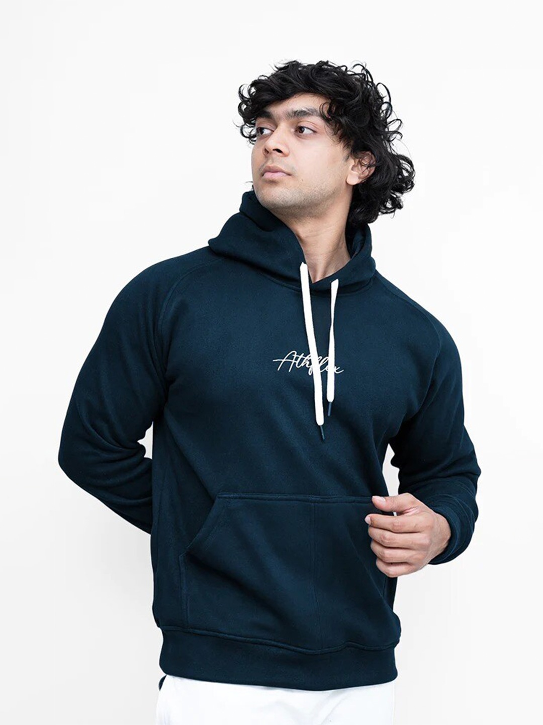 

Athflex Hooded Fleece Pullover Sweatshirt, Navy blue
