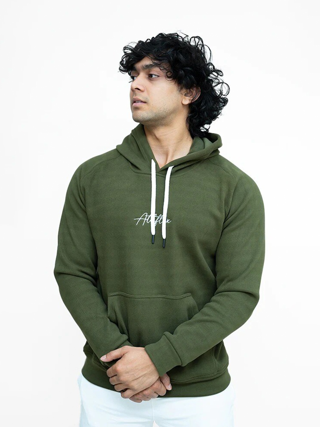 

Athflex Printed Fleece Hooded Sweatshirt, Olive