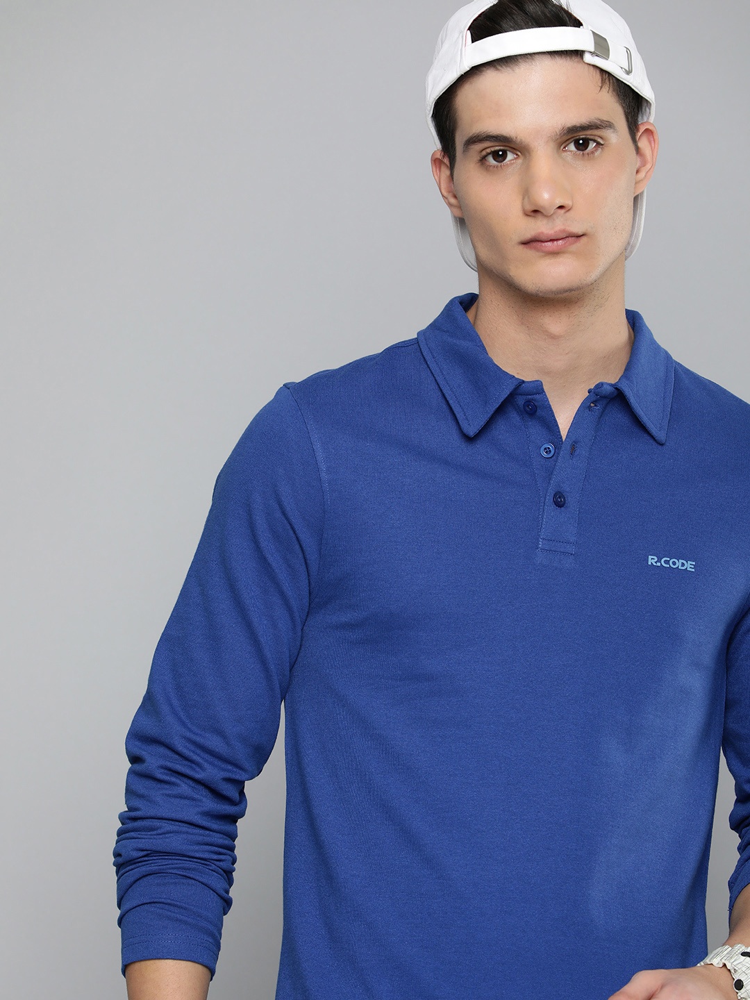 

R.Code by The Roadster Life Co. Men Solid Pullover Sweatshirt, Blue