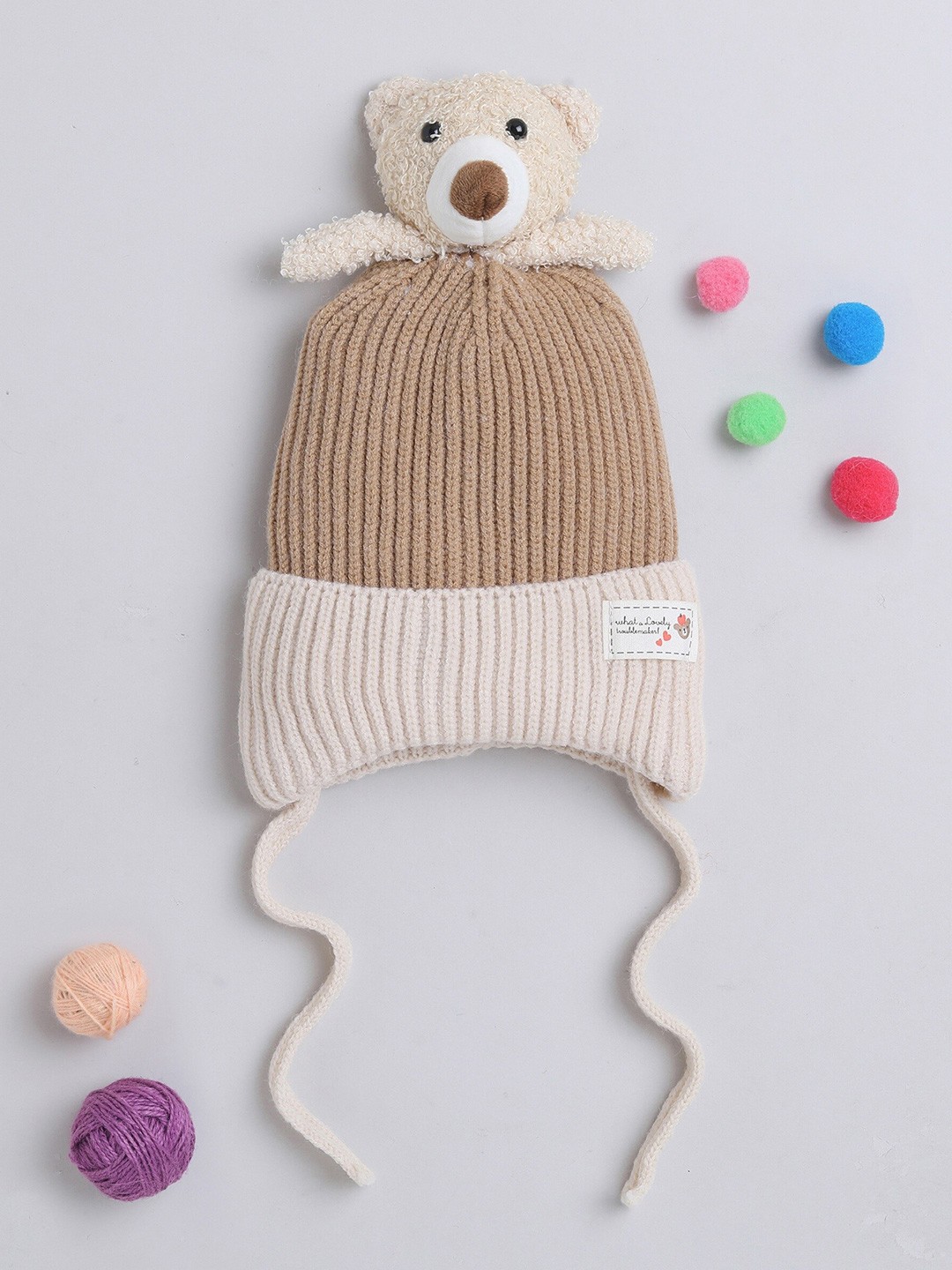 

The Magic Wand Kids Colourblocked Woollen Beanie, Brown