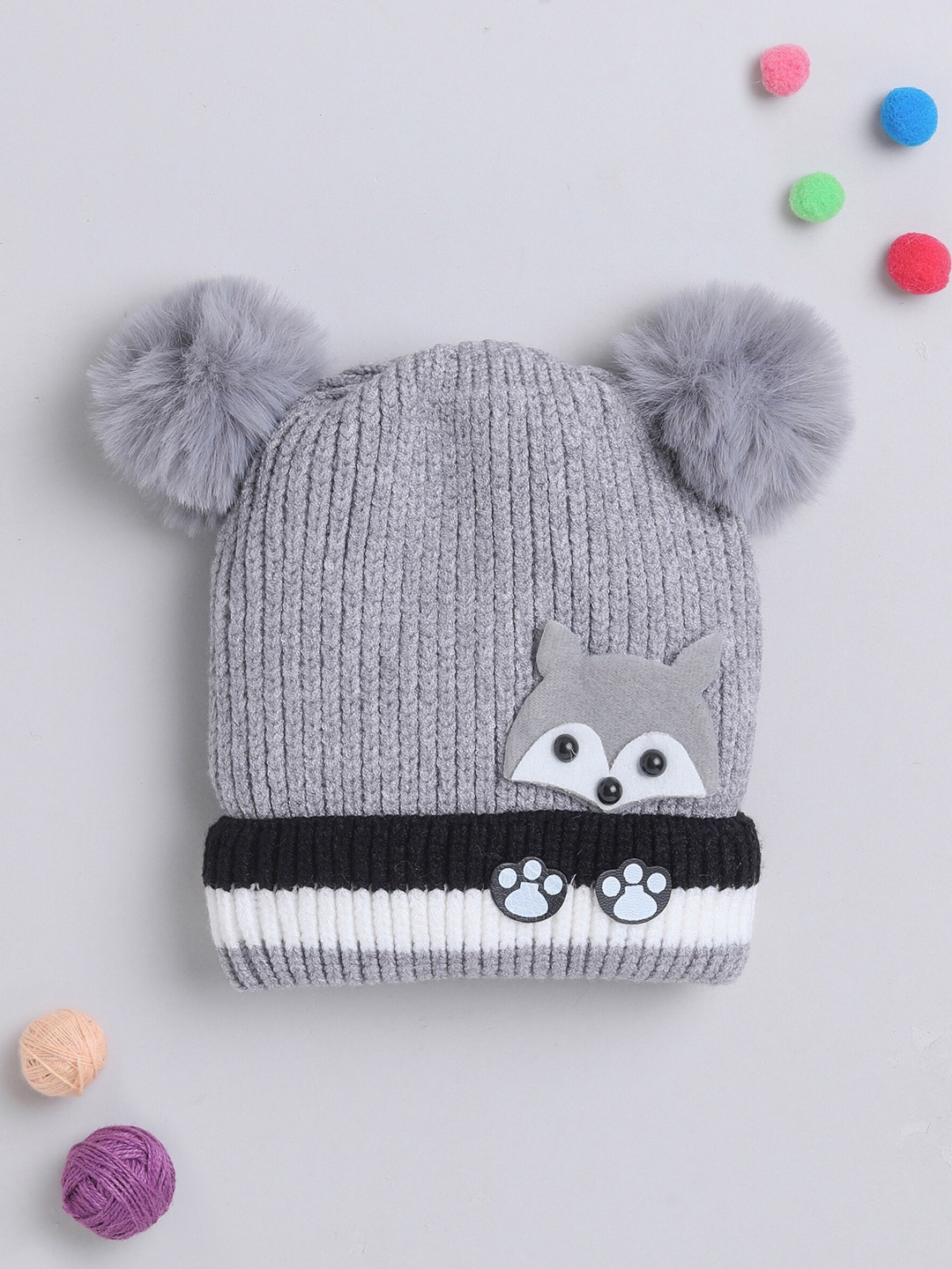 

The Magic Wand Kids Self Designed Woollen Beanie, Grey