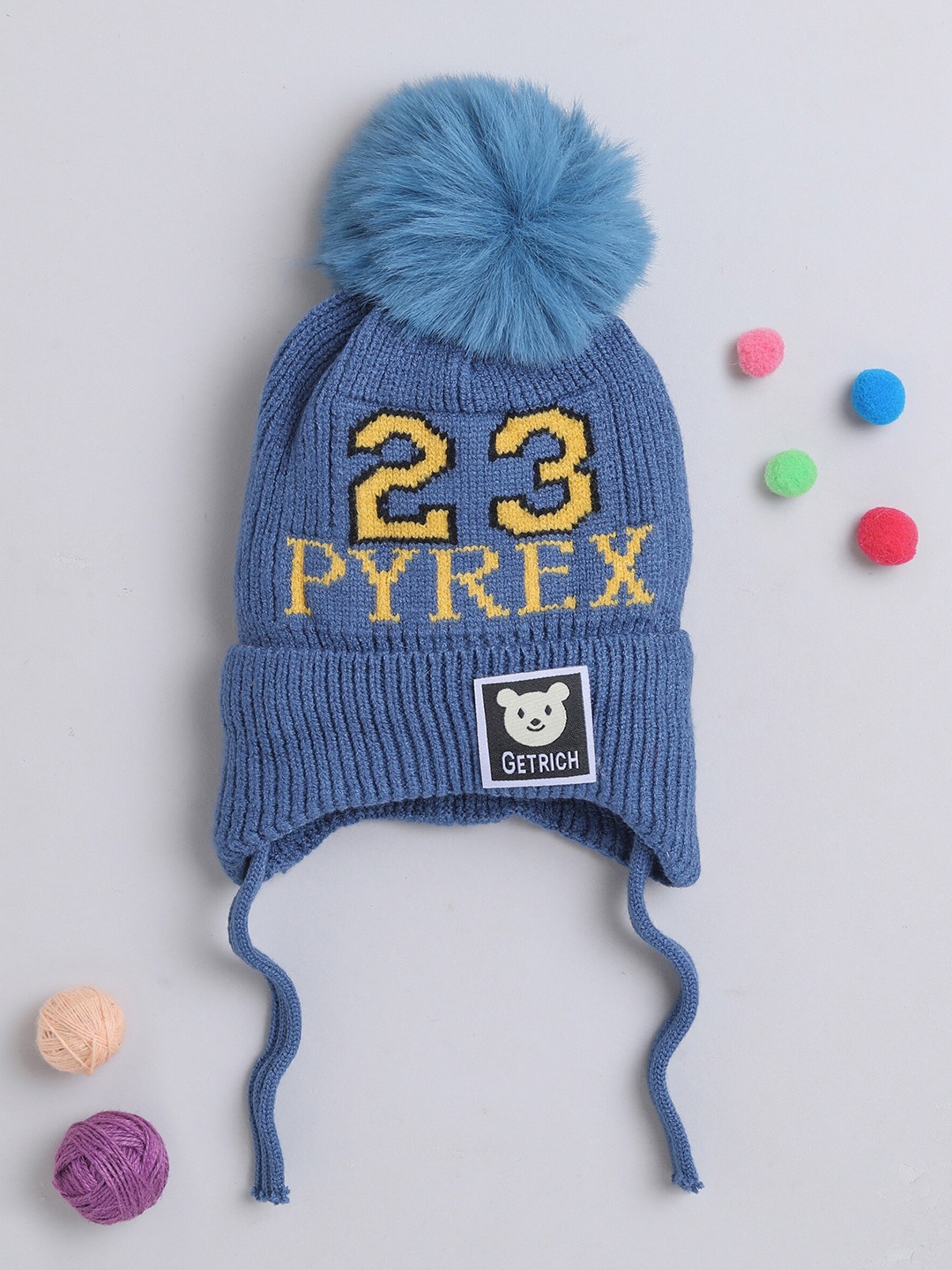 

The Magic Wand Kids Self Designed Woollen Beanie, Blue
