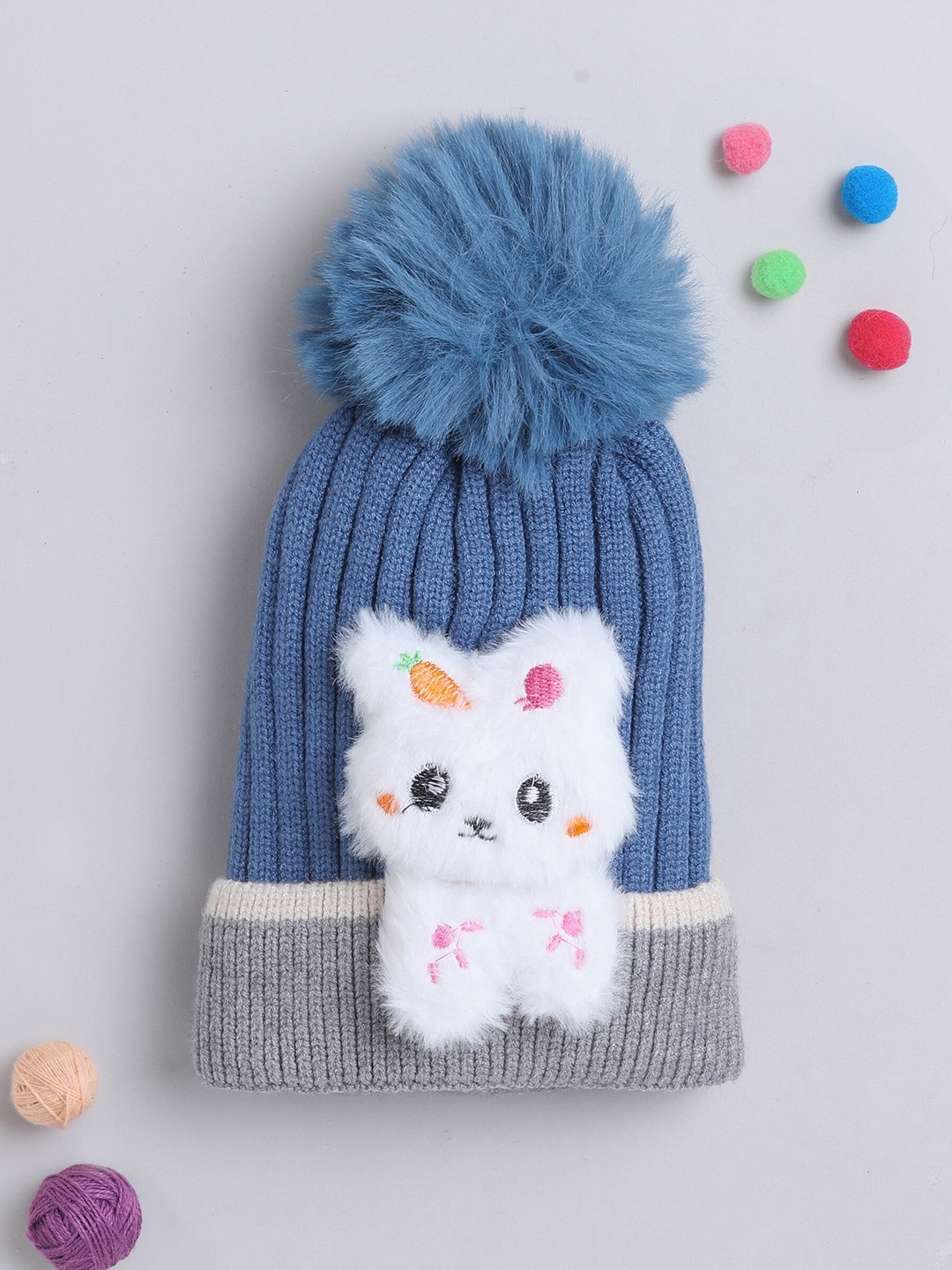 

The Magic Wand Kids Self Designed Woollen Beanie, Blue