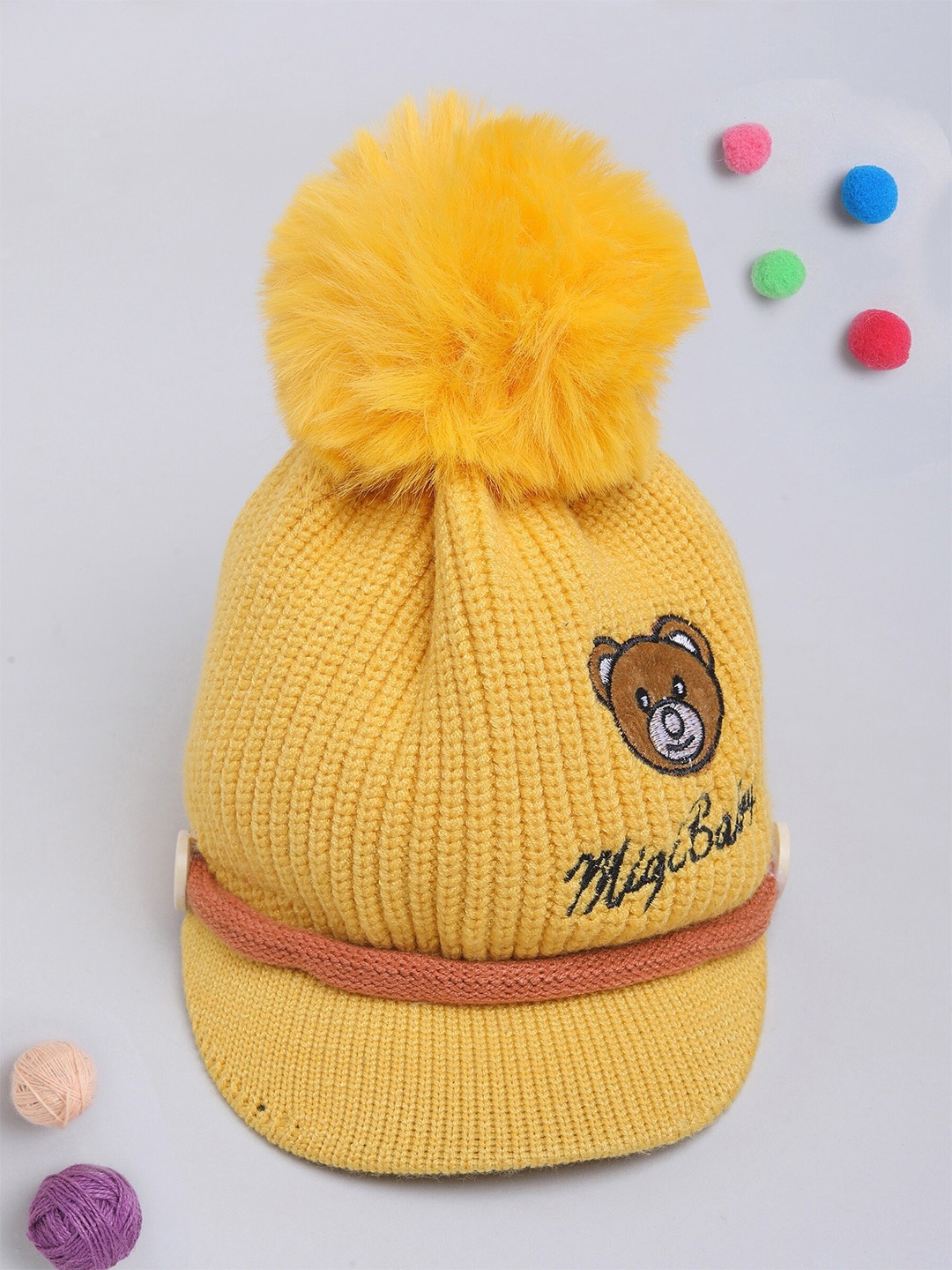 

The Magic Wand Kids Self Designed Woollen Beanie, Yellow