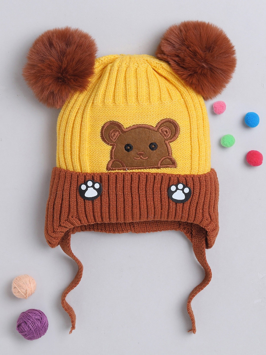 

The Magic Wand Unisex Kids Self Designed Woollen Beanie, Yellow