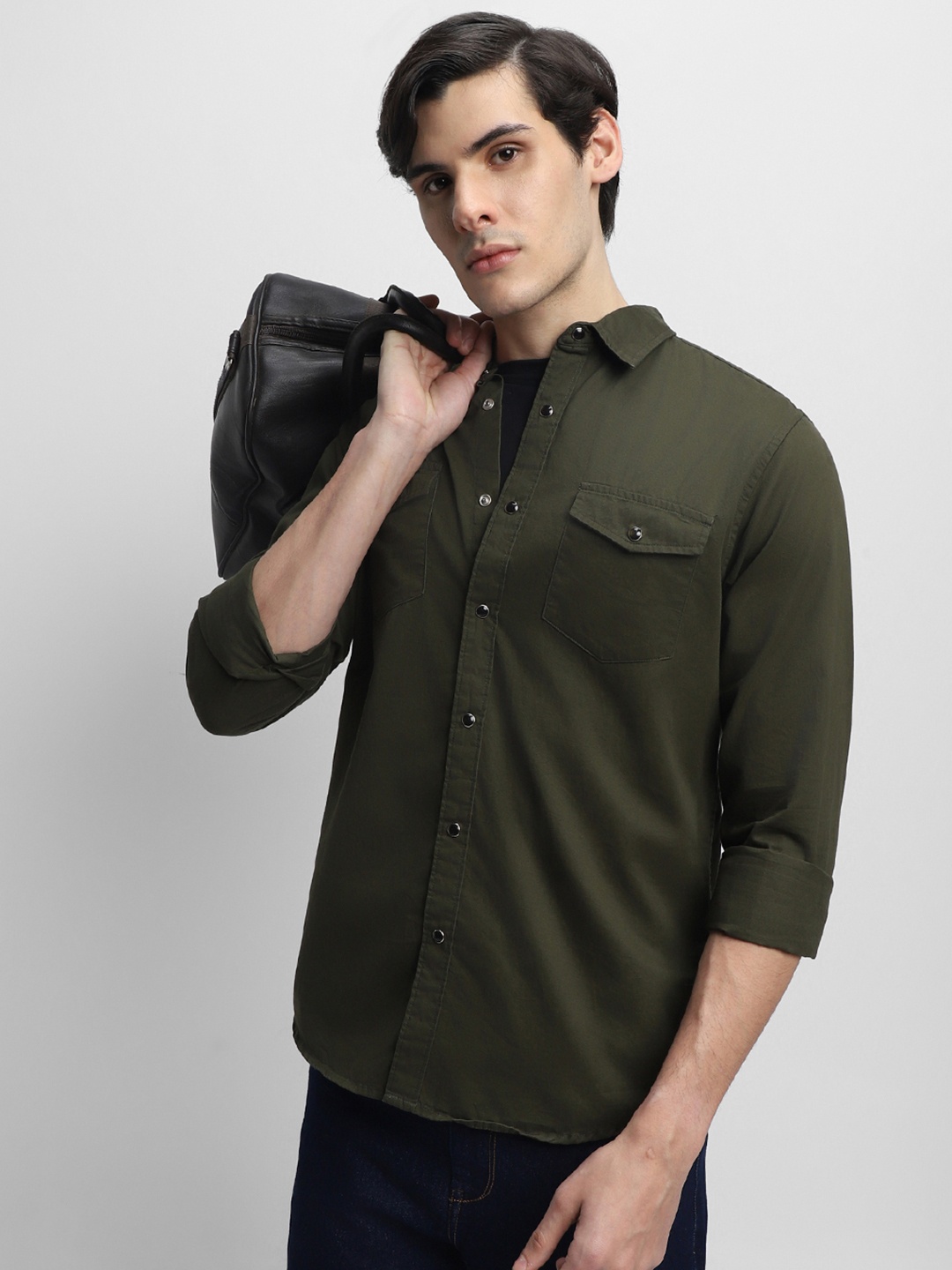 

Dennis Lingo Slim Fit Pure Cotton Pure Cotton Casual Shacket, Olive