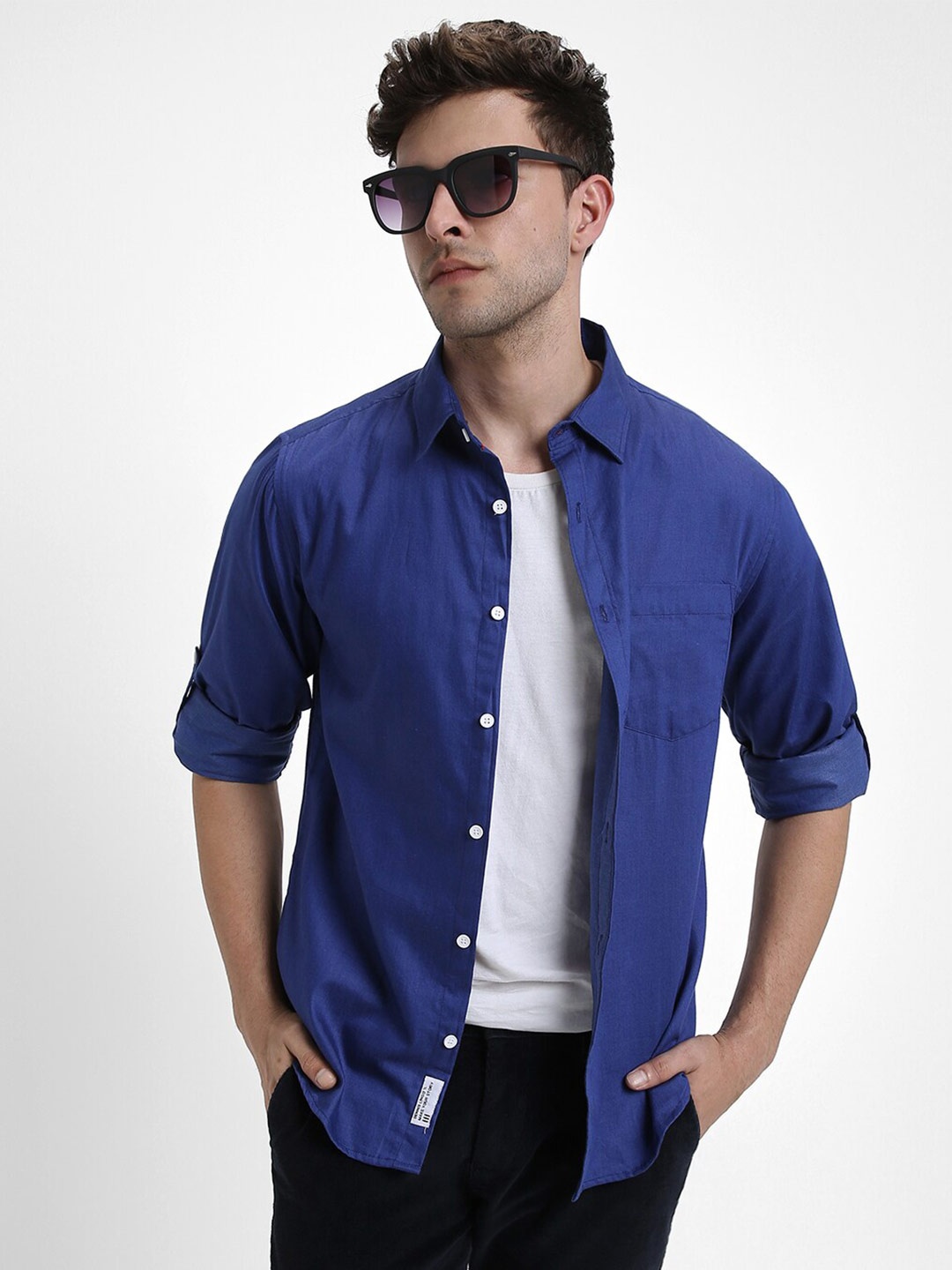 

Dennis Lingo Slim Fit Opaque Casual Shirt, Blue