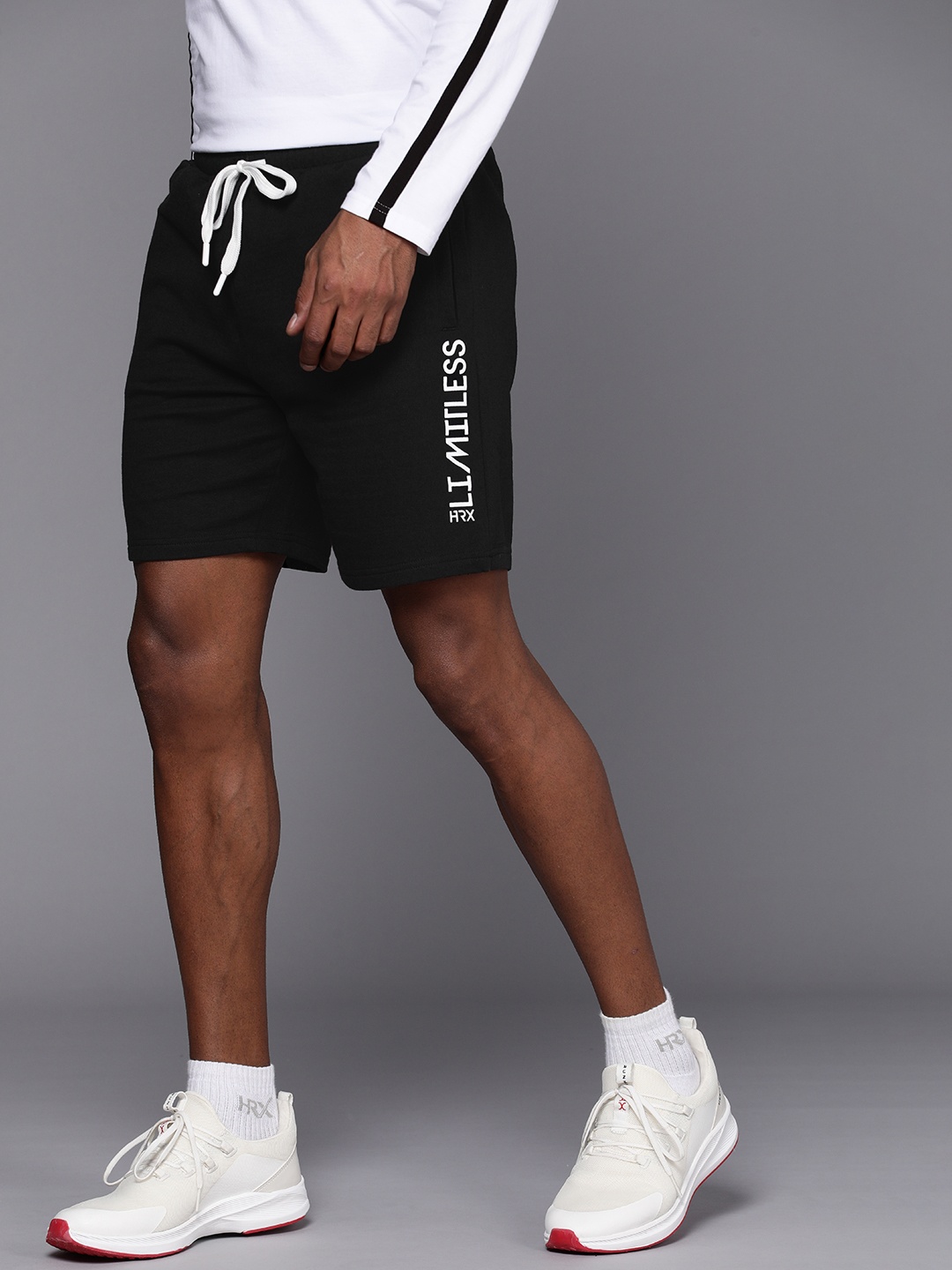 

HRX by Hrithik Roshan Men Typography Printed Sports Shorts, Black