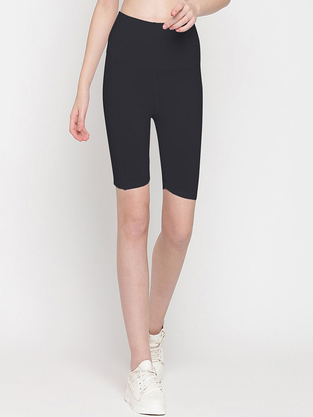 

Wearjukebox Women High-Rise Sports Shorts, Black