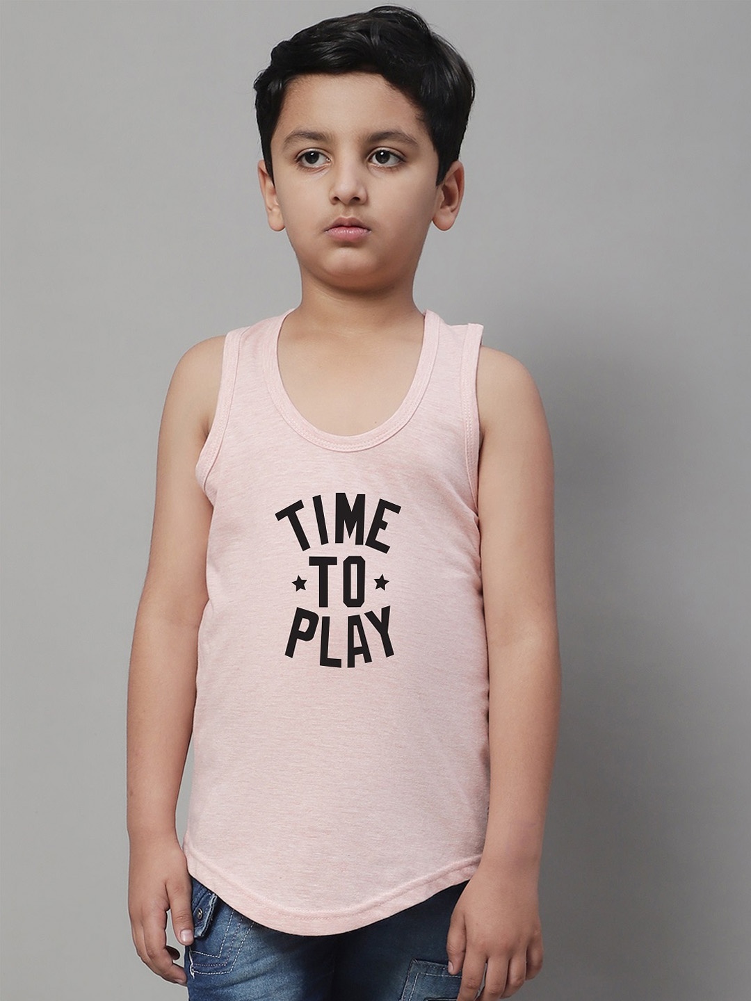 

Friskers Typography Printed Cotton Sleeveless Innerwear Vests, Pink