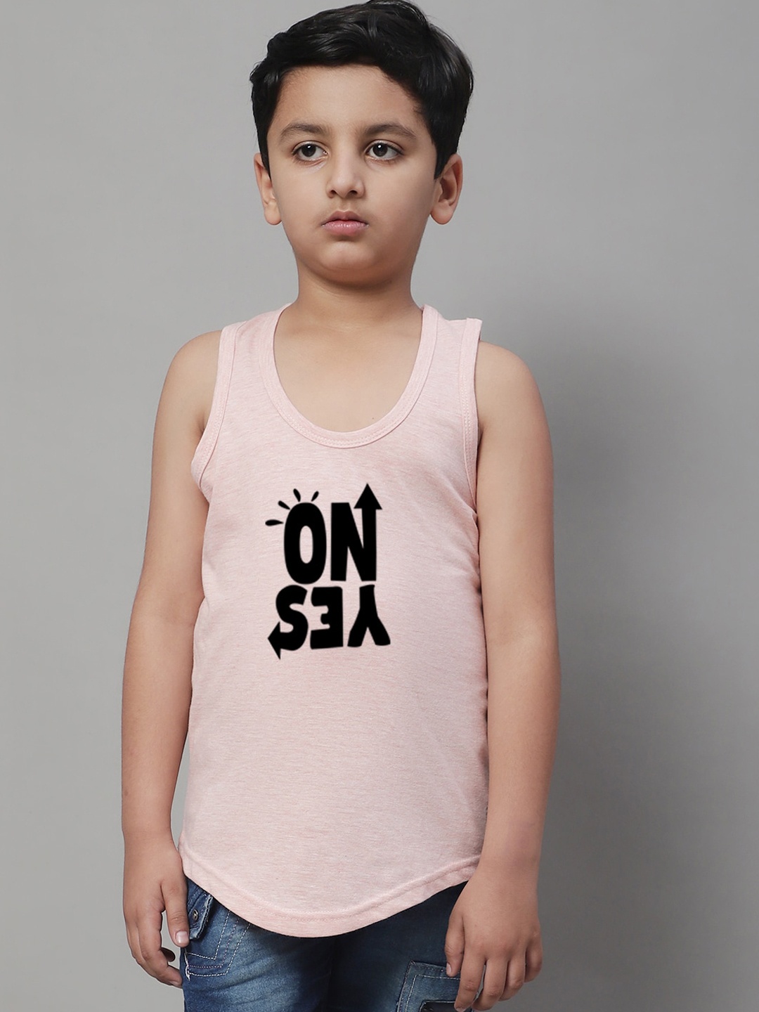 

Friskers Typography Printed Cotton Sleeveless Innerwear Vests, Pink