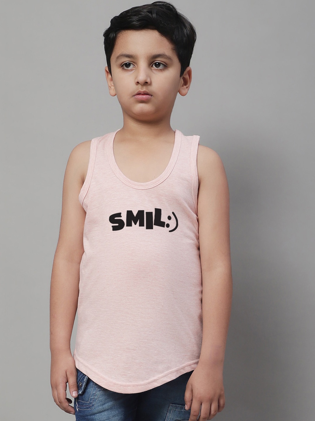 

Friskers Typography Printed Pure Cotton Sleeveless Innerwear Vests, Pink