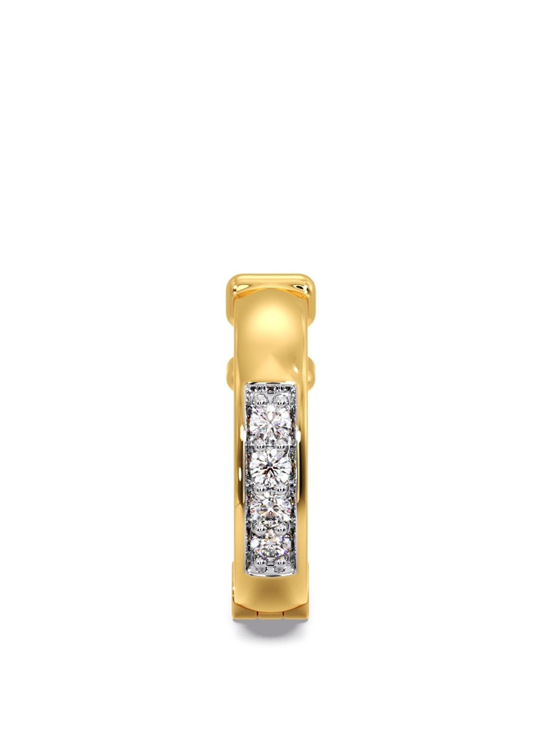 

CANDERE A KALYAN JEWELLERS COMPANY 18KT Gold Diamond Studded Nose Ring-0.36gm