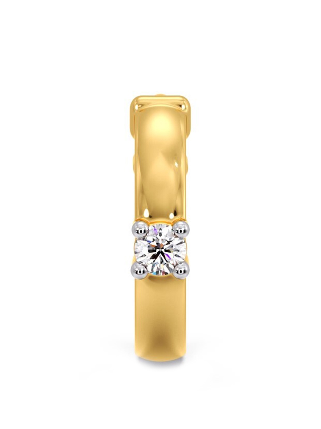 

CANDERE A KALYAN JEWELLERS COMPANY 18KT Gold Diamond Studded Nose Ring-0.34gm