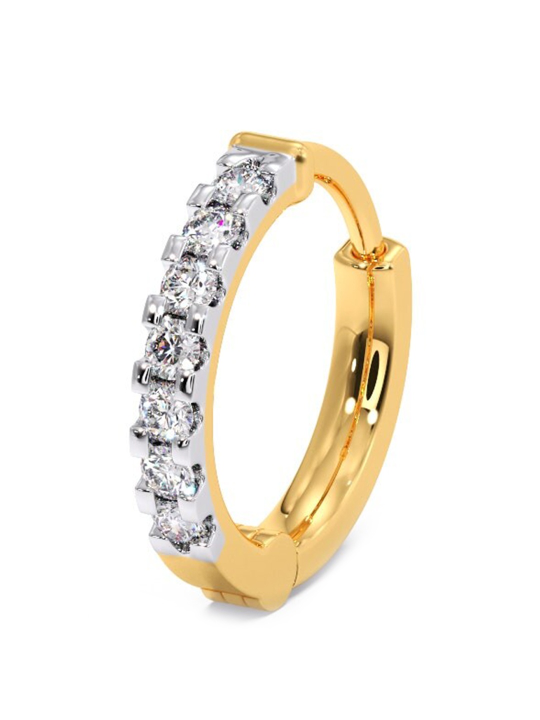 

CANDERE A KALYAN JEWELLERS COMPANY 18KT Gold Diamond Studded Nosepin-0.31gm