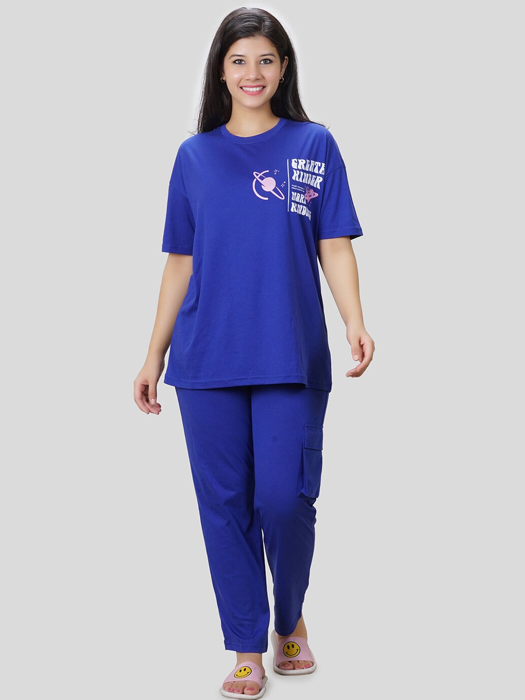 

She N She Oversized Hosiery Co-Ord Set, Blue