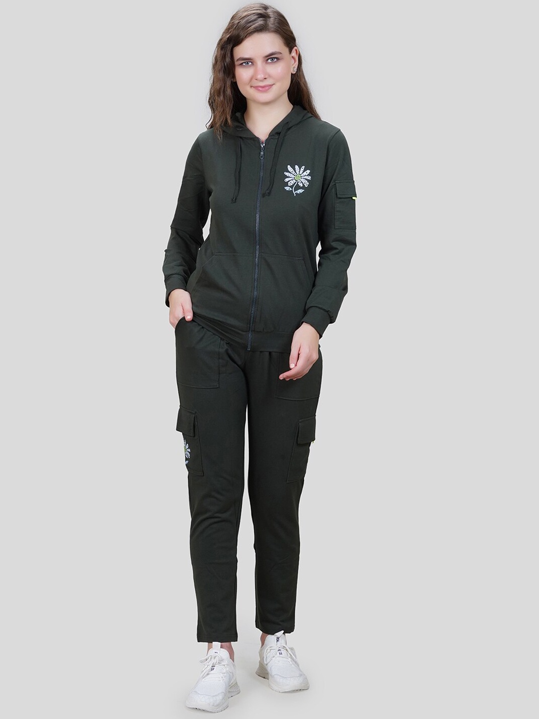 

She N She Hooded Hosiery Co-Ord Set, Olive