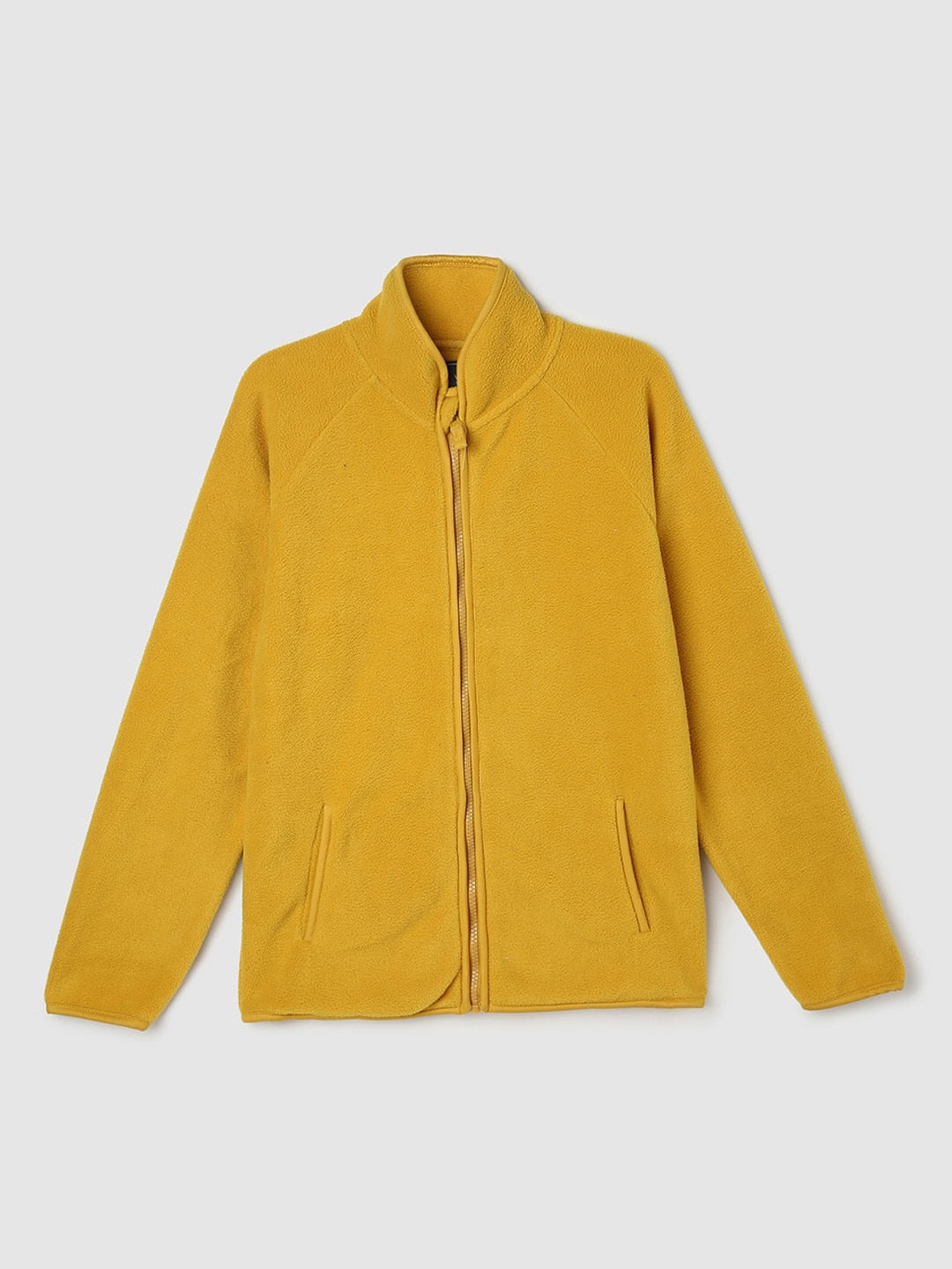 

max Boys Mock Collar Bomber Jacket, Mustard