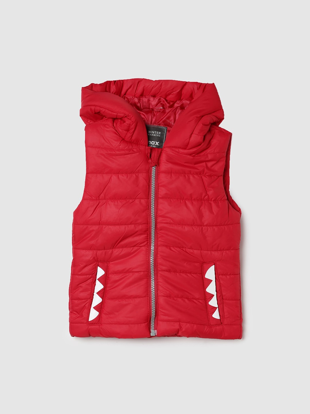 

max Boys Hooded Padded Jacket, Red