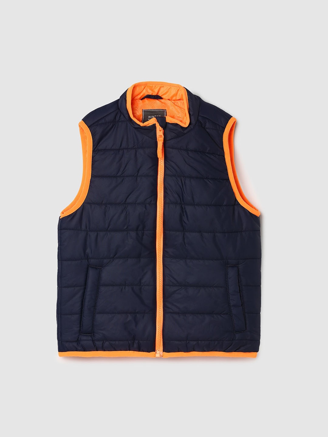 

max Boys Sleeveless Puffer Jacket, Navy blue