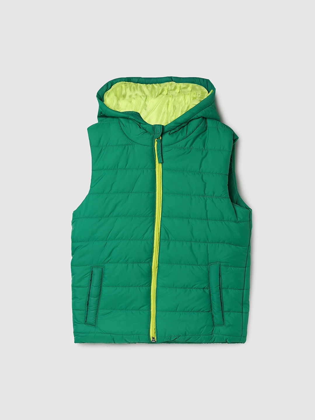 

max Boys Hooded Puffer Jacket, Green