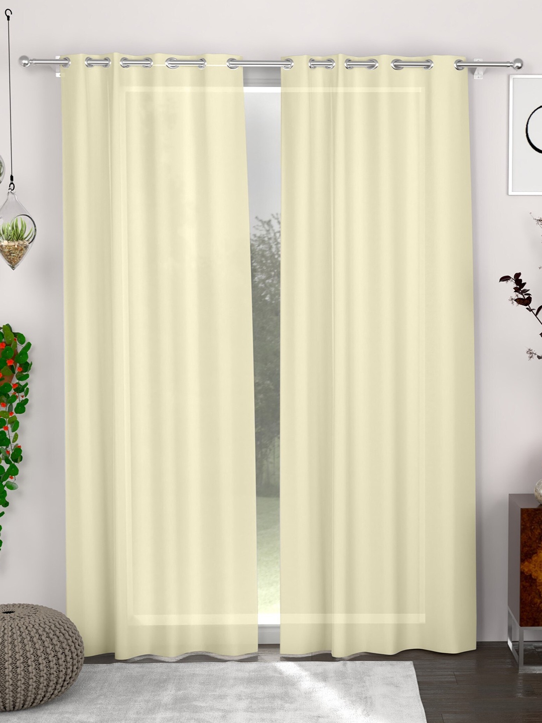

CHHAVI INDIA Yellow 2 Pieces Door Curtain