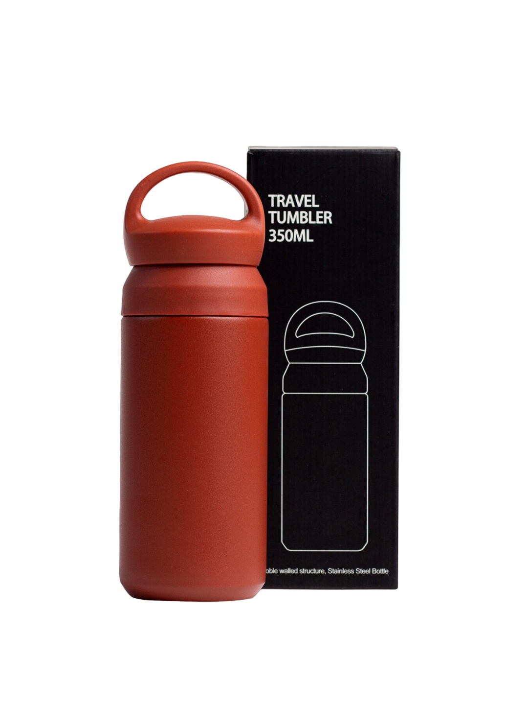 

THE MESSY CORNER Red Stainless Steel Leak Proof Water Bottle 350 ml