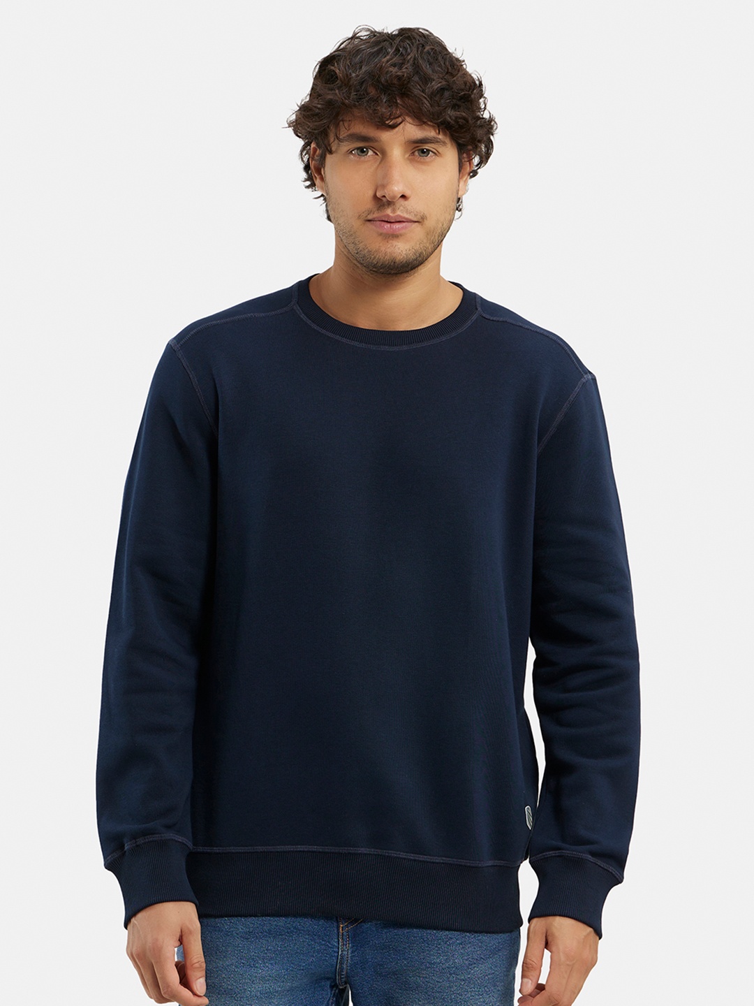 

Jockey Combed Cotton Rich Fleece Sweatshirt with StayWarm Technology-US92, Navy blue