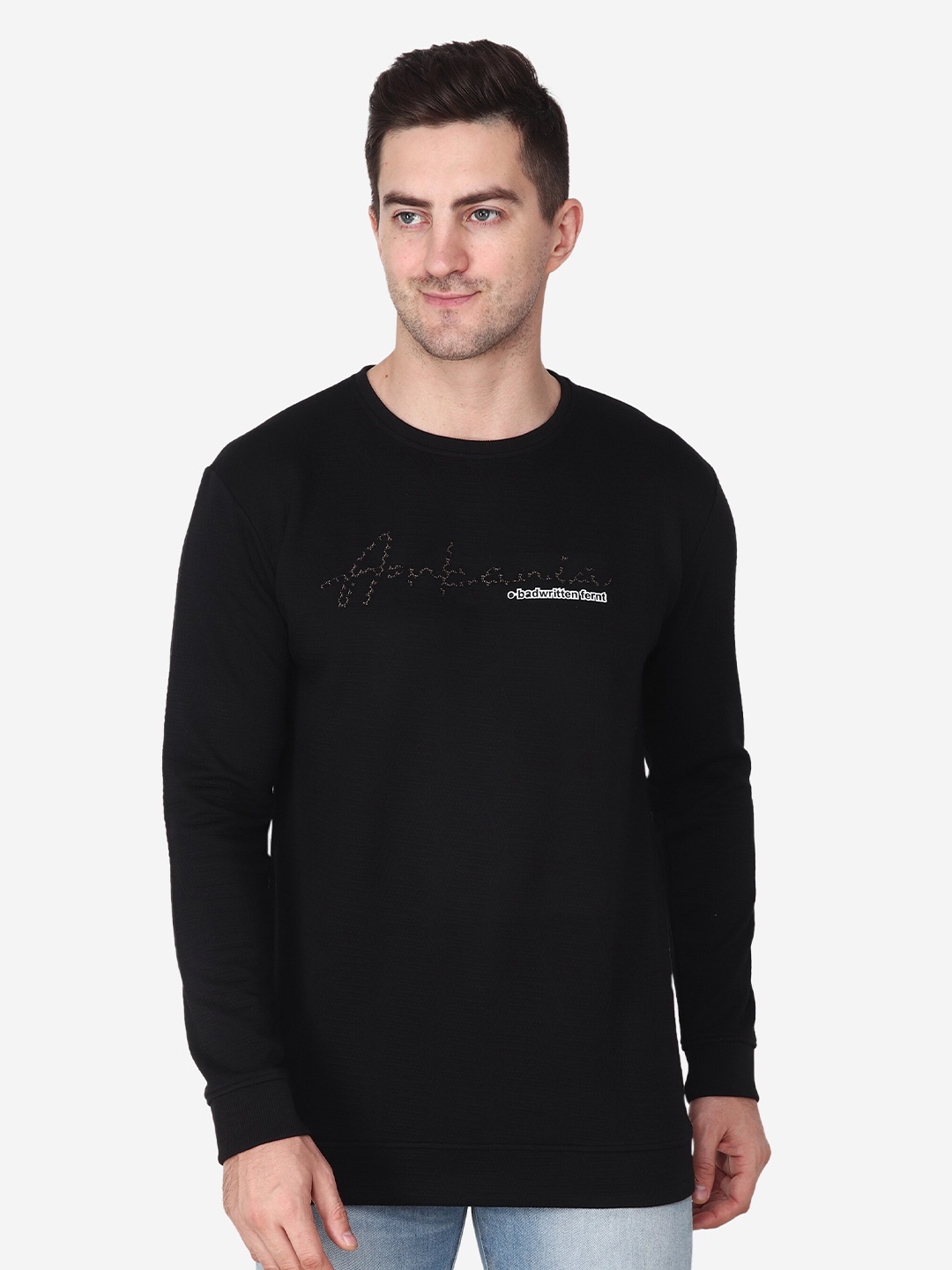

Steele Typography Pure Cotton Pullover Sweatshirt, Black