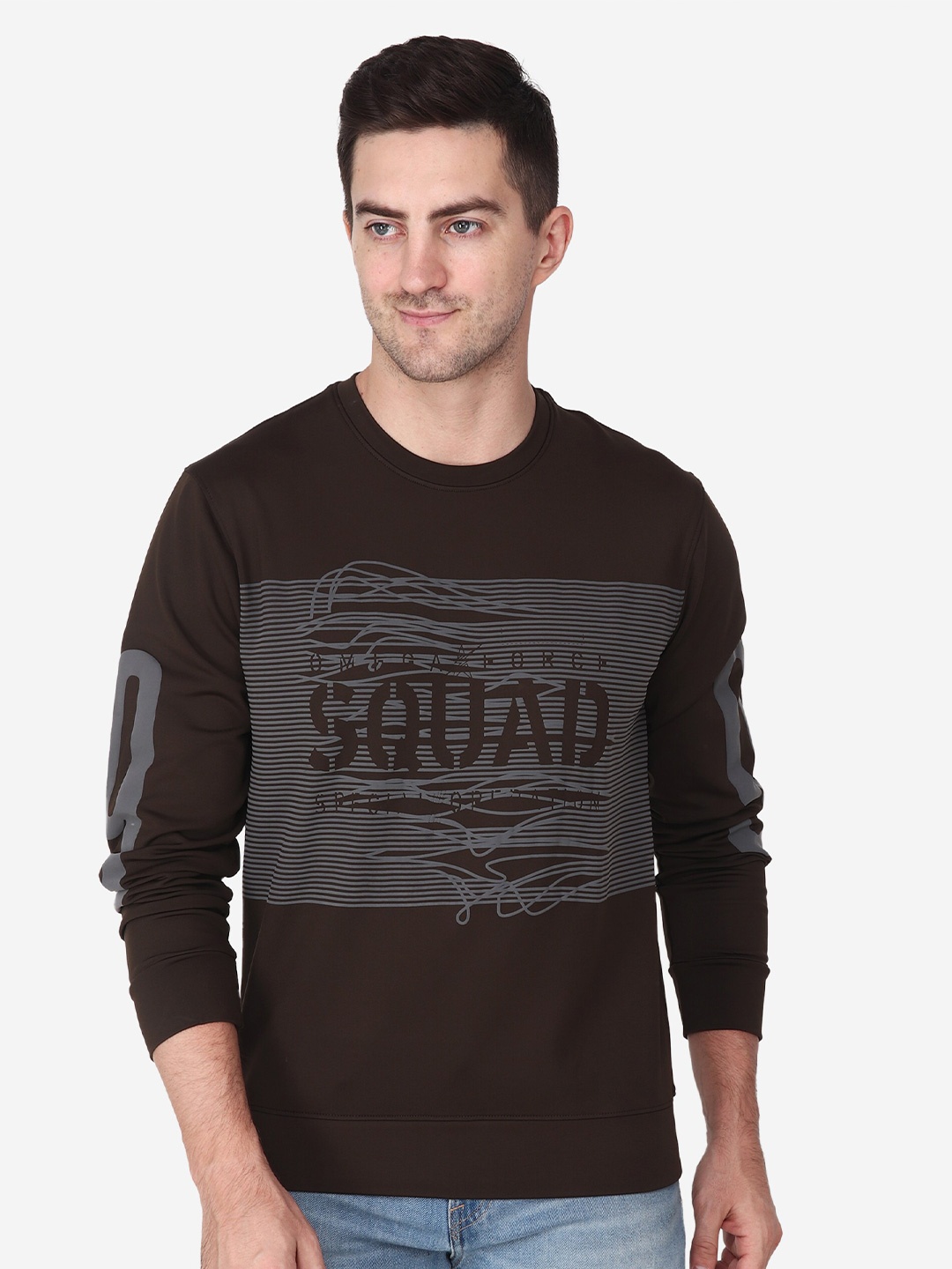 

Steele Typography Printed Pure Cotton Pullover, Olive