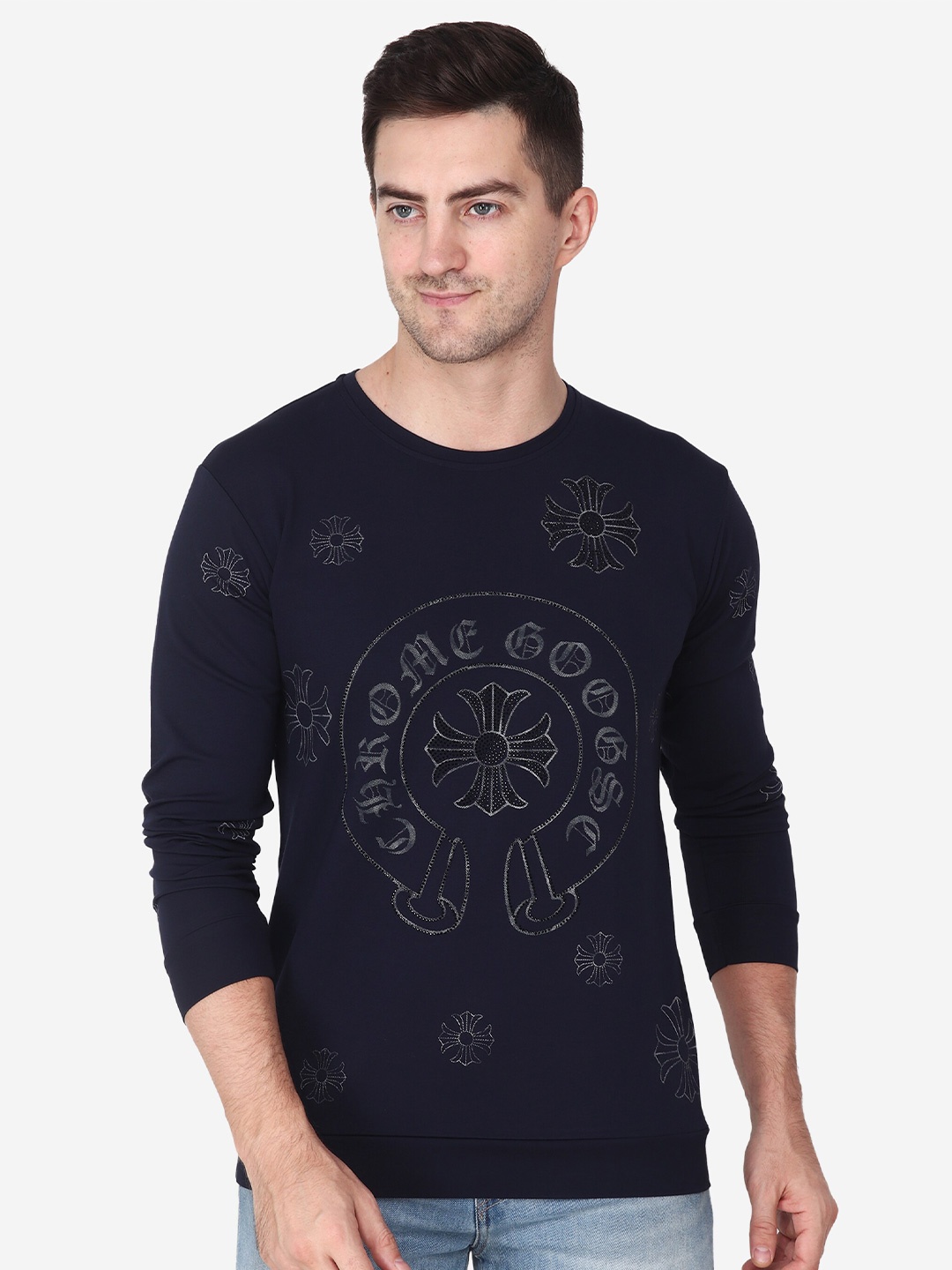 

Steele Graphic Printed Pullover, Blue