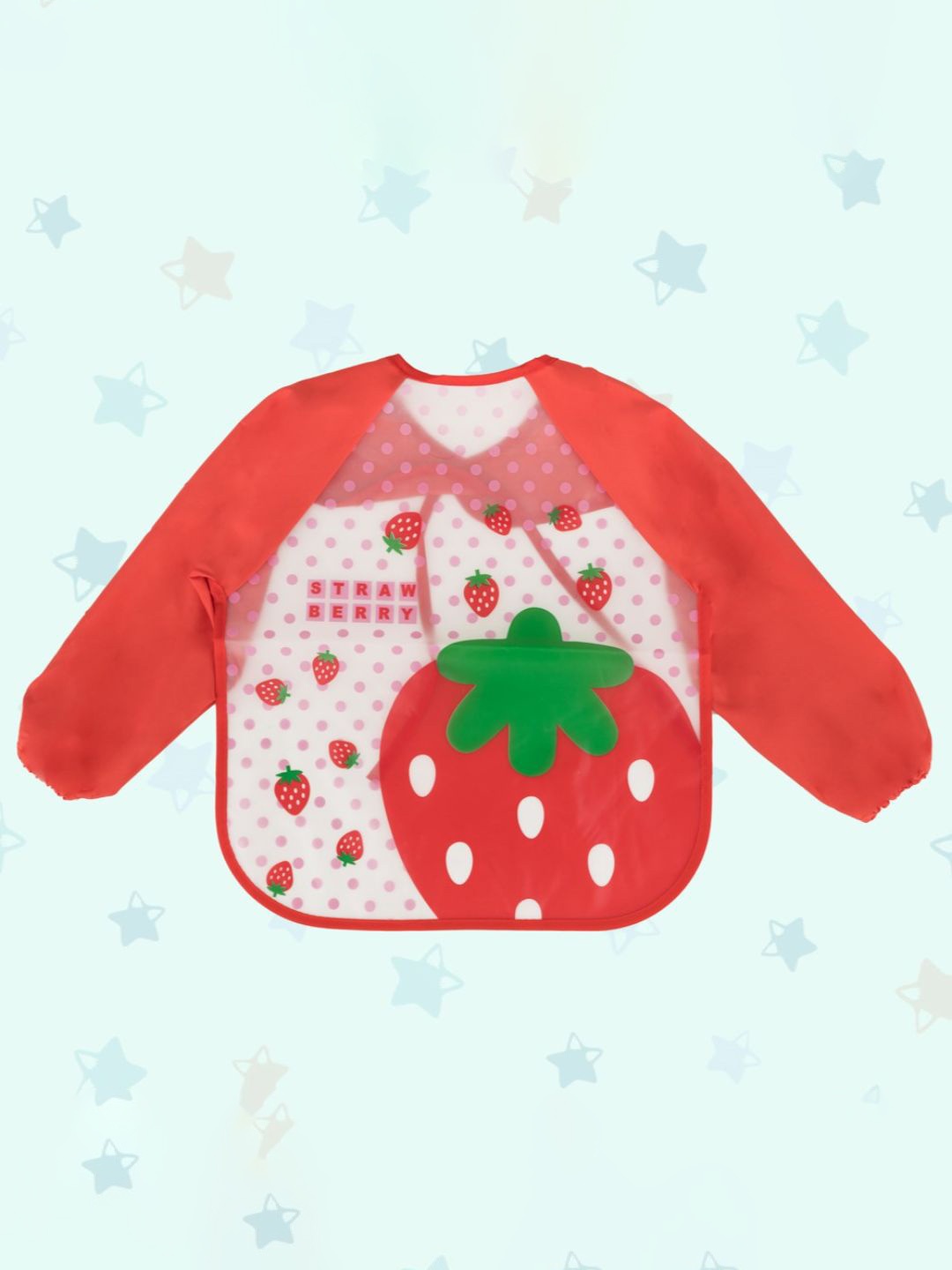 

Yellow Bee Girls Strawberry Printed Soft Bibs, Red