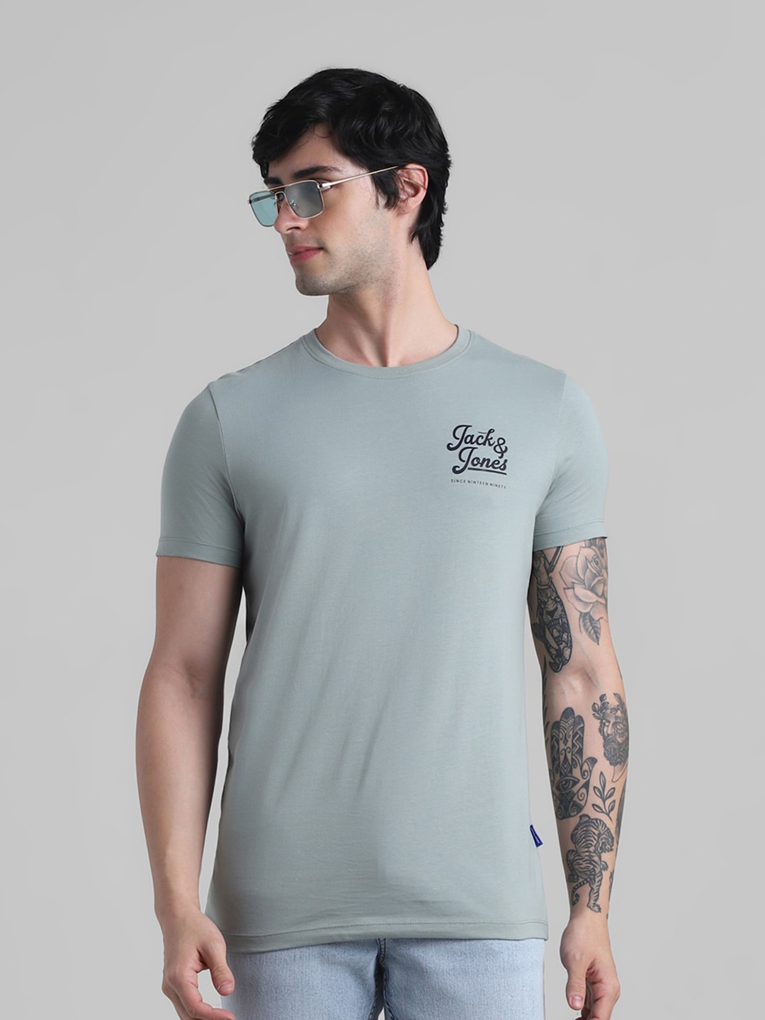 

Jack & Jones Pure Cotton Slim Fit T-shirt, Grey