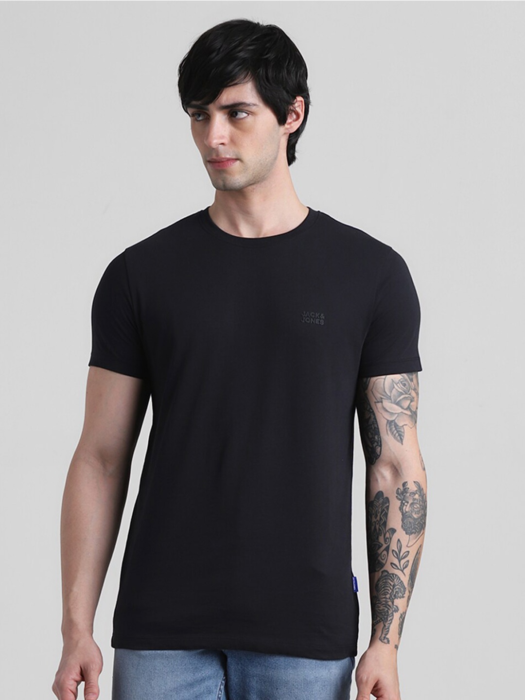 

Jack & Jones Pure Cotton Slim Fit T-Shirt, Black