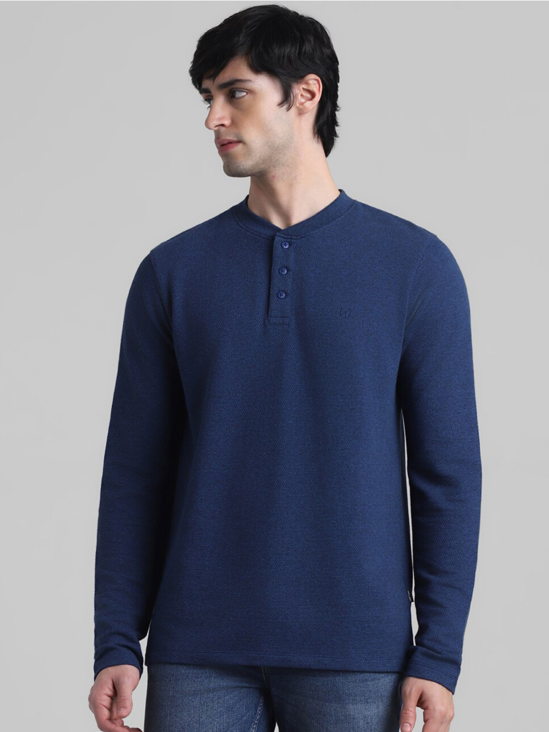 

Jack & Jones Henley Neck T-Shirt, Navy blue