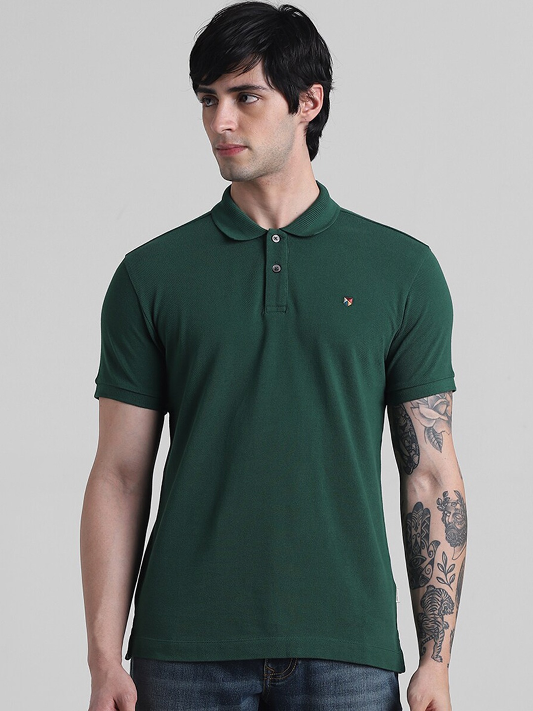 

Jack & Jones Polo Collar Slim Fit Cotton T-shirt, Green