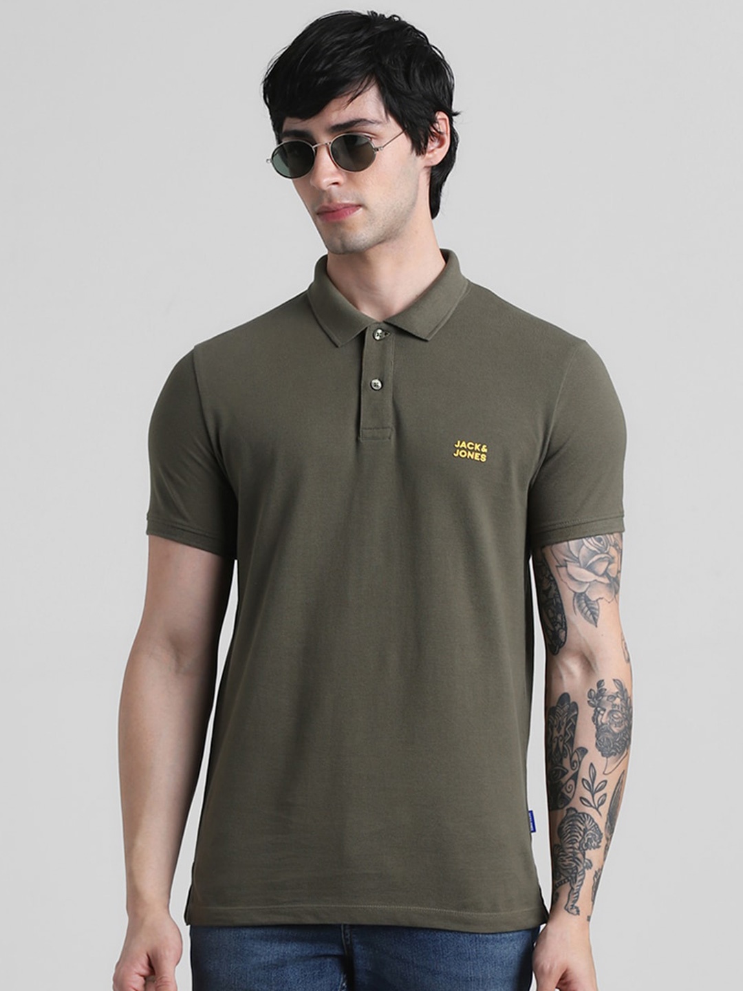 

Jack & Jones Polo Collar Slim Fit Pure Cotton T-shirt, Olive