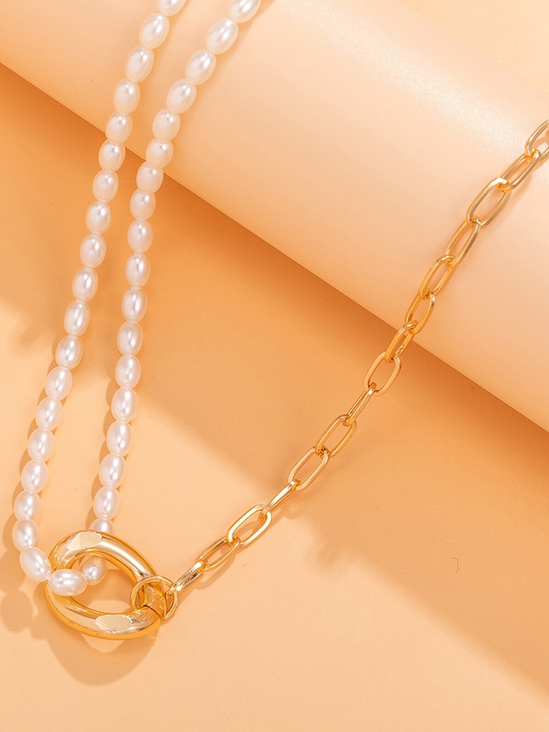 

Lyla German Silver Pearl Beaded Layered Necklace, White