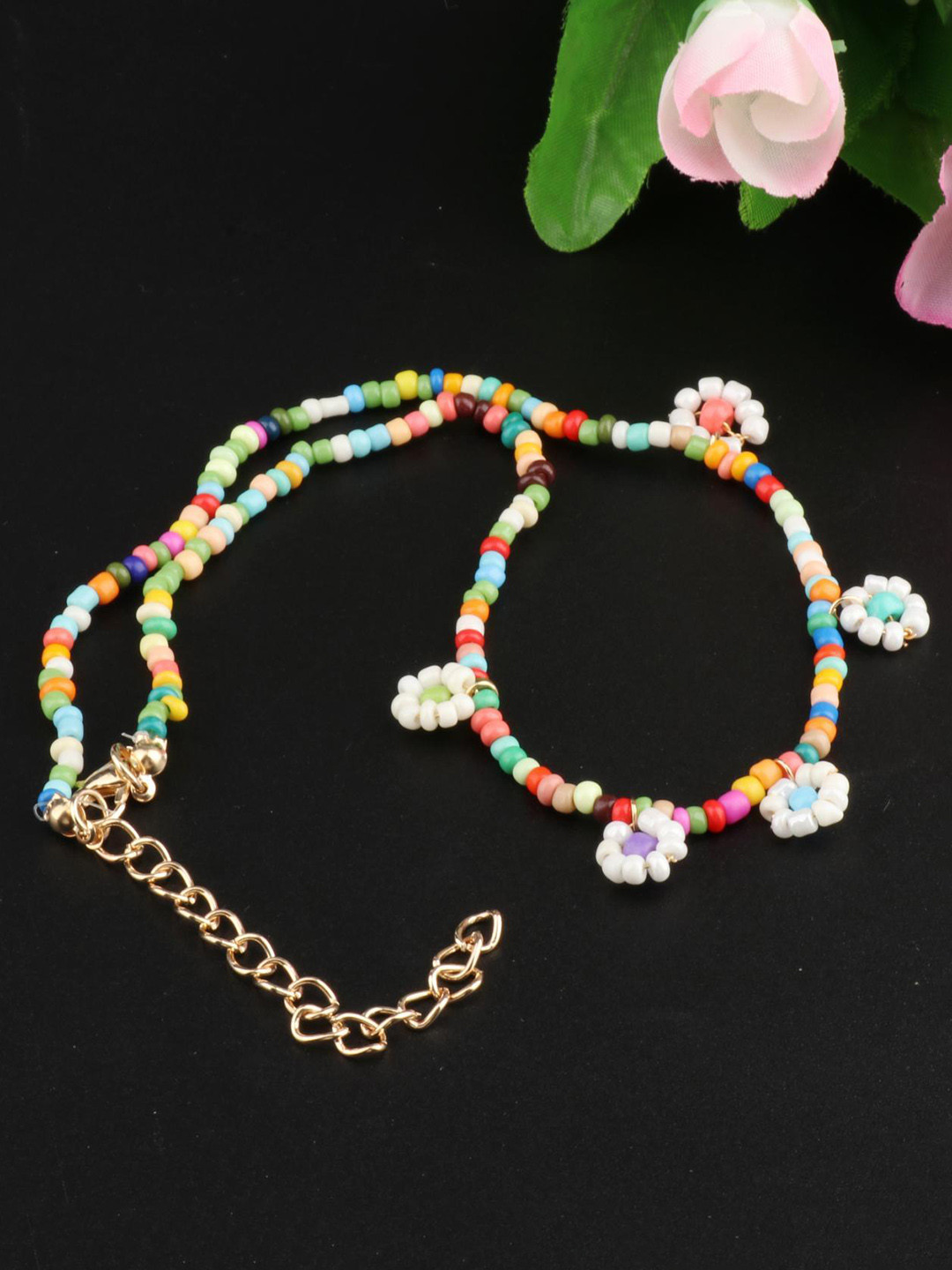 

Lyla Minimal Beaded Necklace, Red