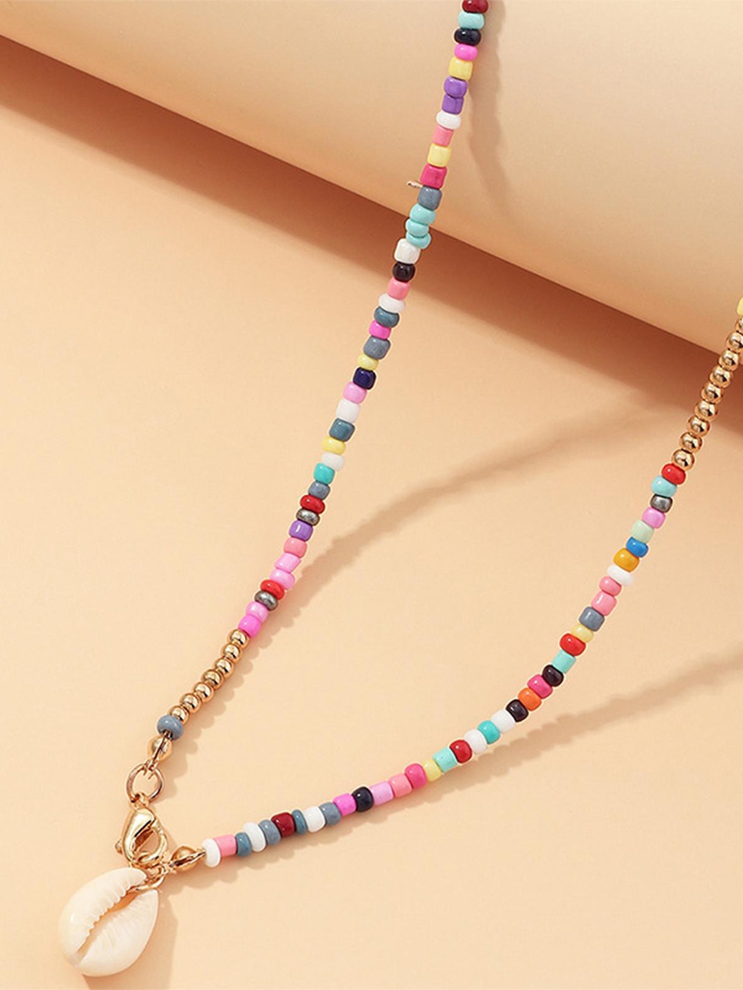 

Lyla Minimal Stone Beaded Necklace, Blue
