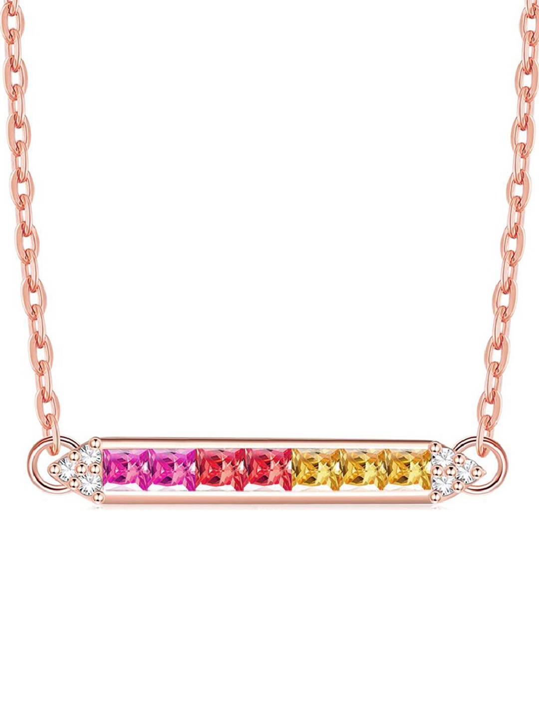 

Lyla German Silver Stone-Studded Necklace, Gold