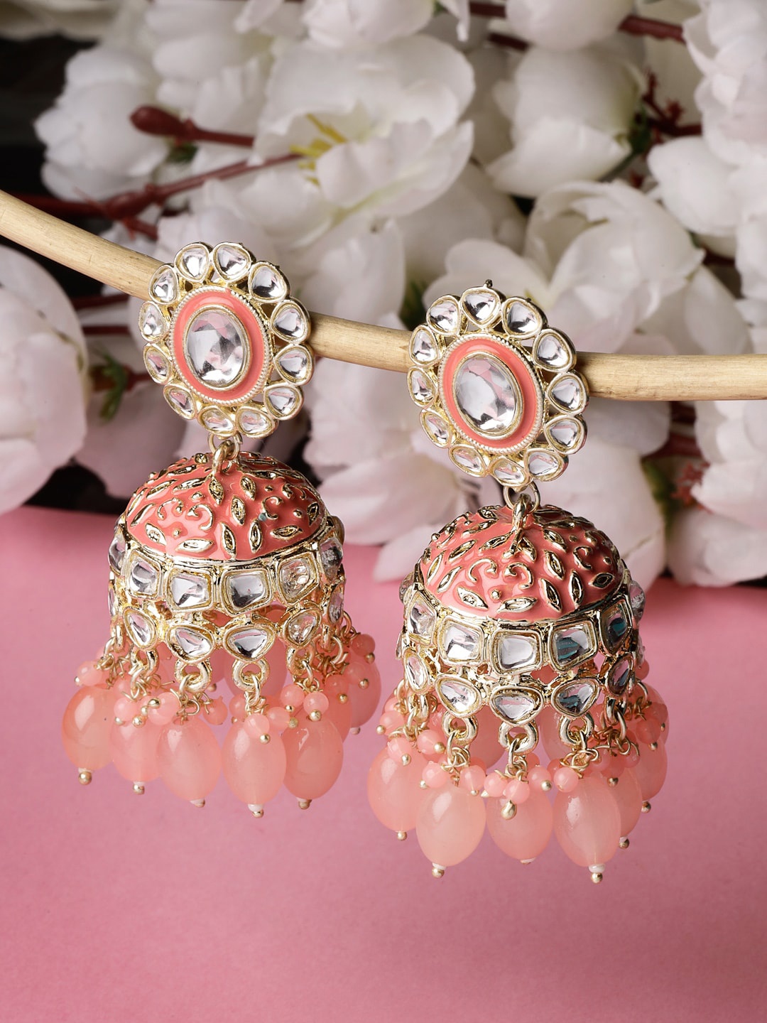 

Sukkhi Gold-Plated Kundan-Studded Contemporary Jhumkas