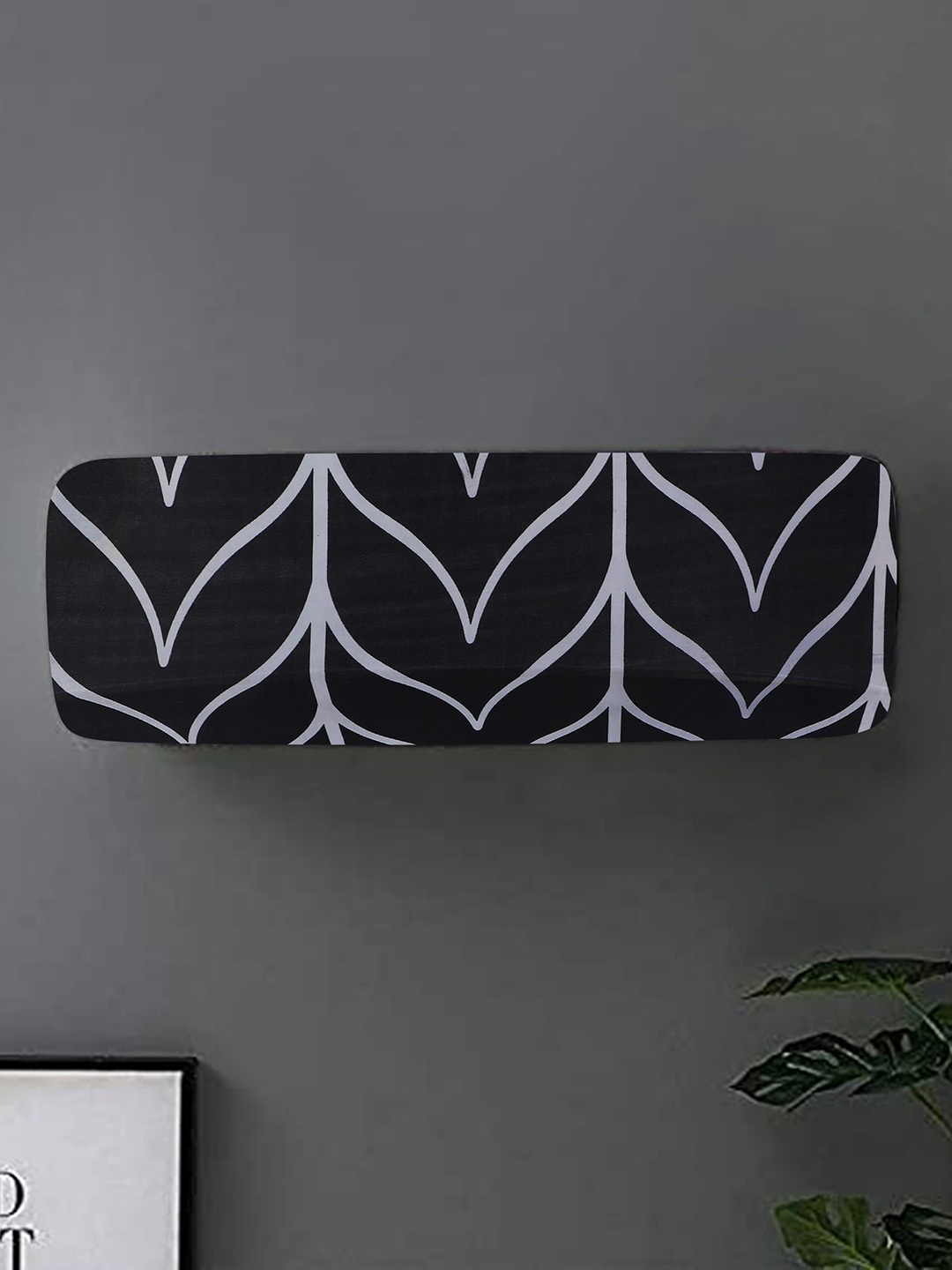 

Dakshya Industries Black Printed Elastic Split AC Cover