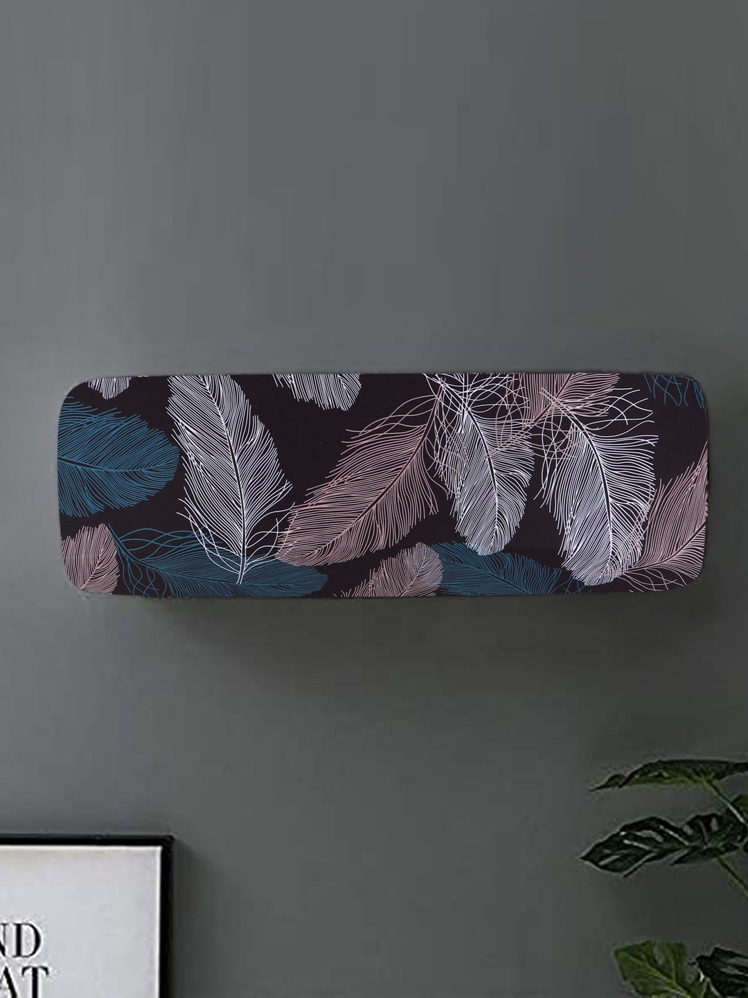 

Dakshya Industries Black & White Printed Elastic Split AC Cover